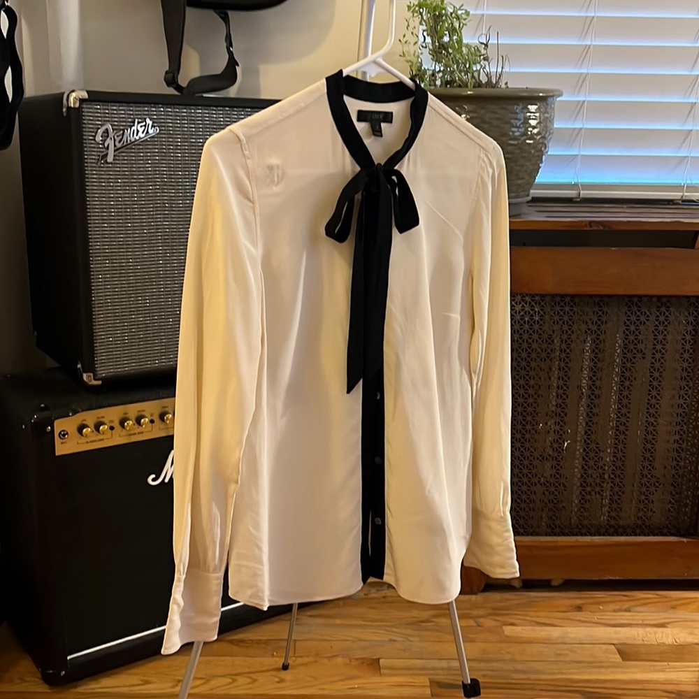 100% Silk Tie-Neck Top